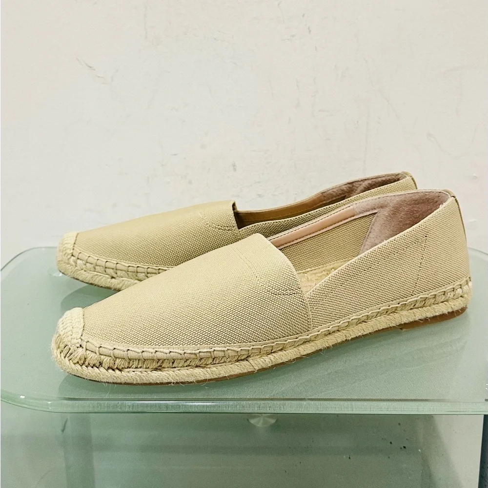 Banana Republic Espadrille Slip On Canvas Shoe Beige Women’s Size 10M